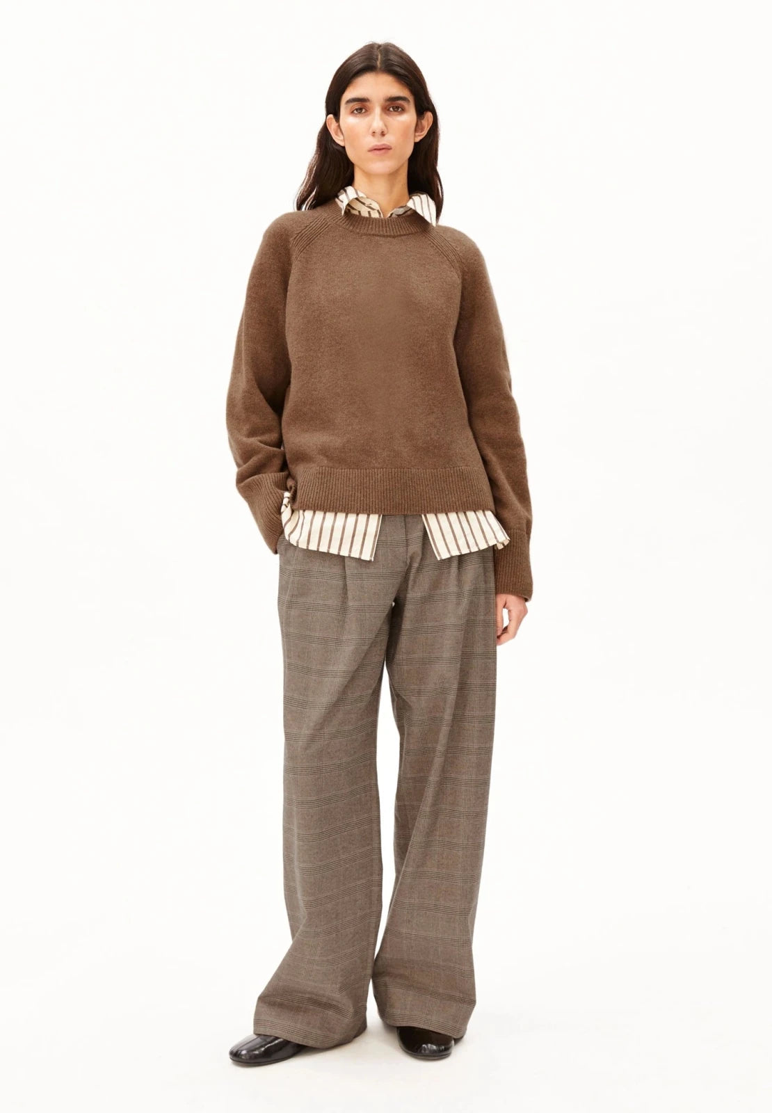 ARMEDANGELS - Karierte Bundfaltenhose • claystone-sand stone - ROSA ECK