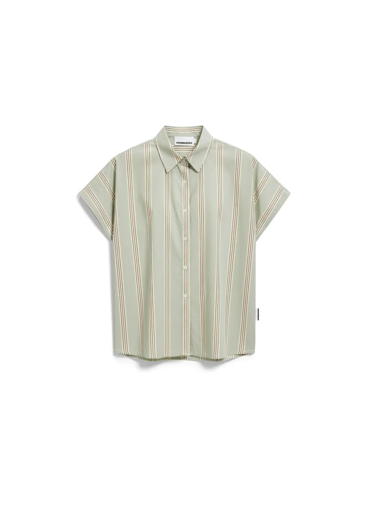 ARMEDANGELS - LARISAANA Popelin Bluse mit Streifen • foam - light oatmilk - dried palm - ROSA ECK
