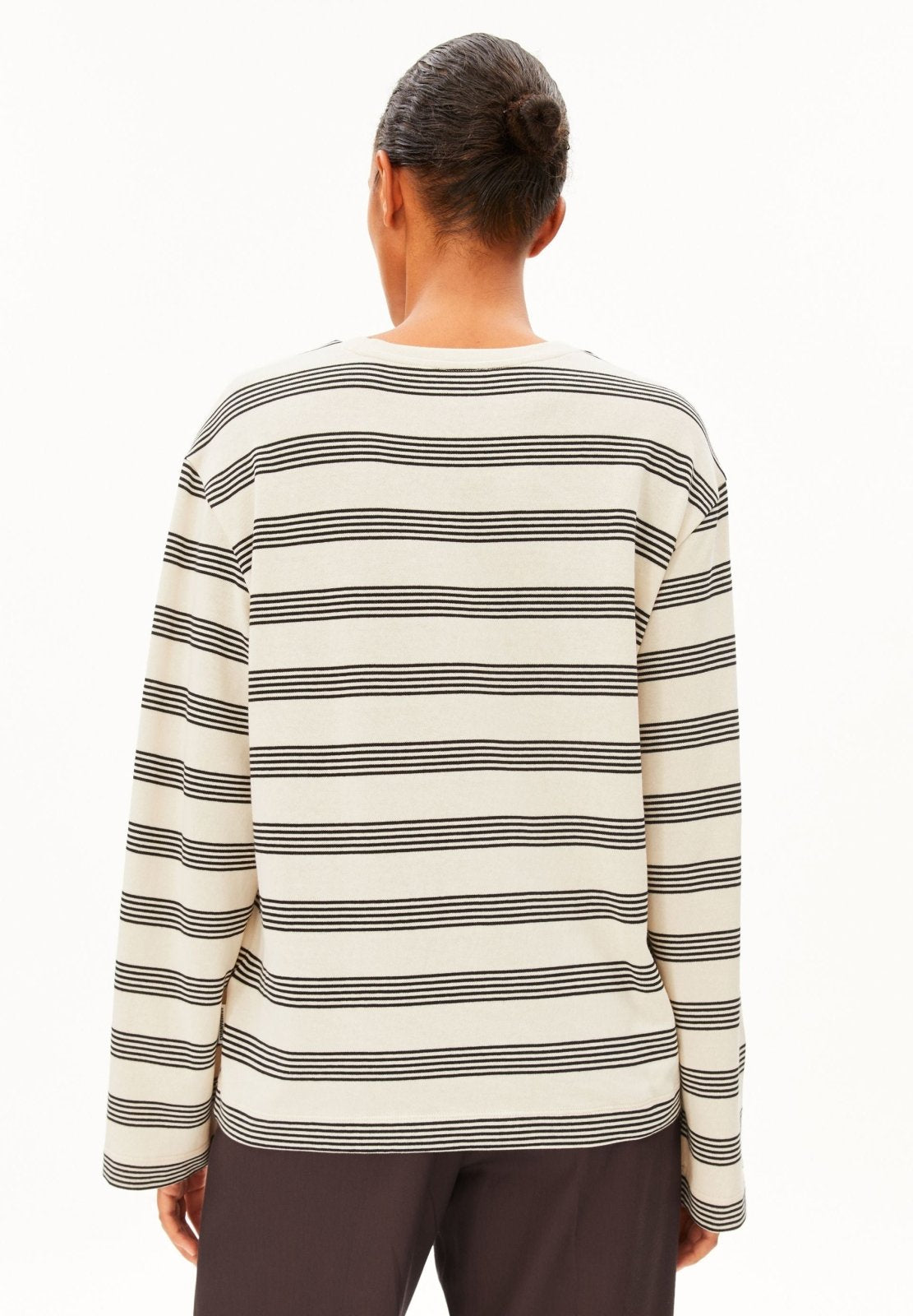 MARYNAA FINE STRIPE Langarmshirt oatmilk-black von ARMEDANGELS