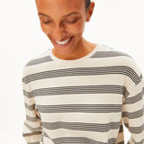 MARYNAA FINE STRIPE Langarmshirt oatmilk-black von ARMEDANGELS