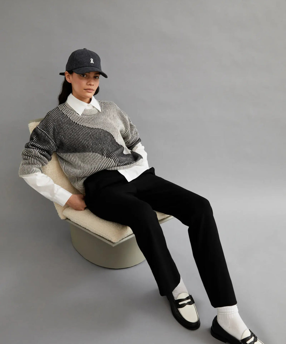 ARMEDANGELS - MAYRAA VANISE Strickpullover • black - off white - ROSA ECK Concept Store