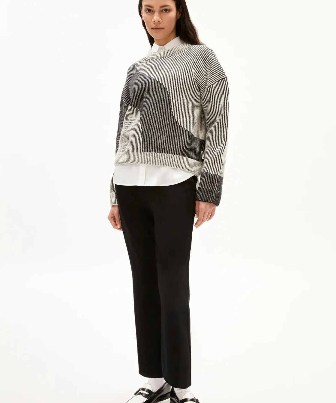 ARMEDANGELS - MAYRAA VANISE Strickpullover • black - off white - ROSA ECK Concept Store