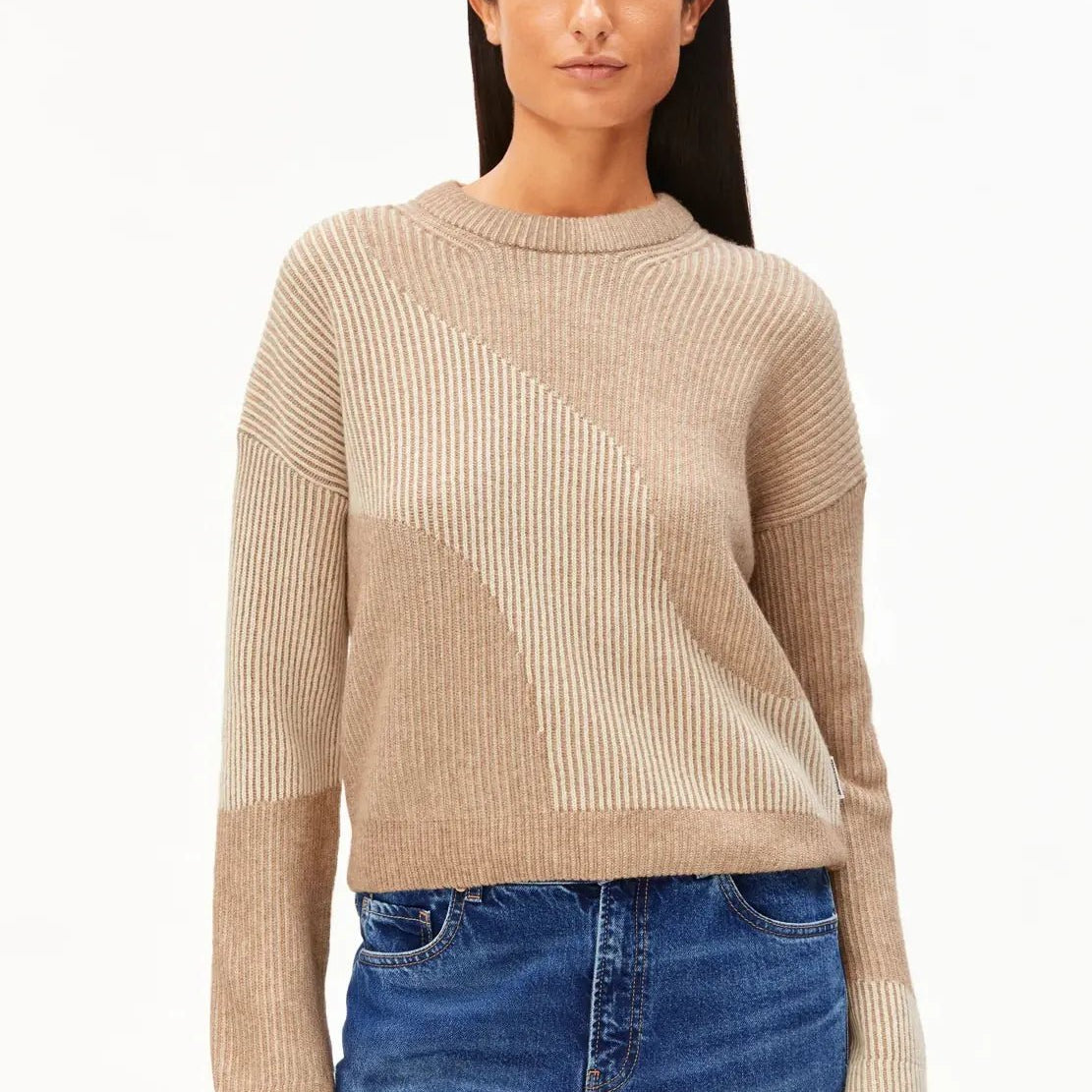 ARMEDANGELS - MAYRAA VANISE Strickpullover • camel melange - oatmilk - Pullover - ROSA ECK