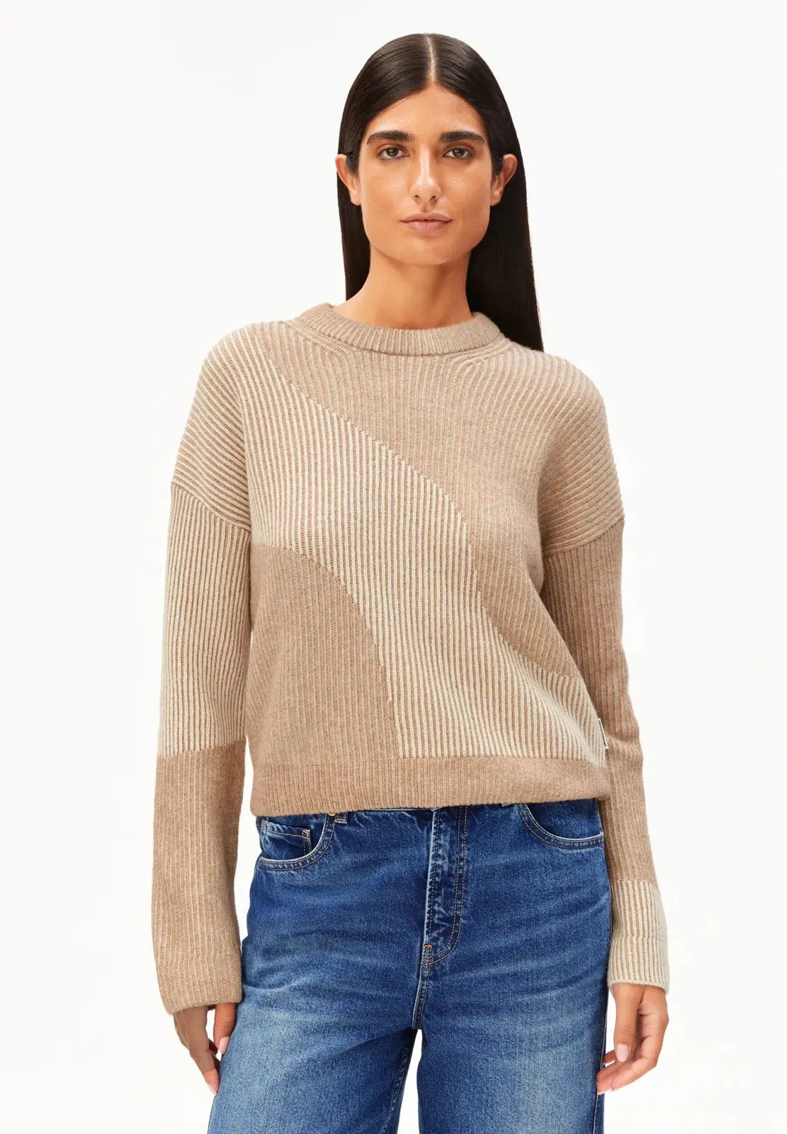 ARMEDANGELS - MAYRAA VANISE Strickpullover • camel melange - oatmilk - Pullover - ROSA ECK