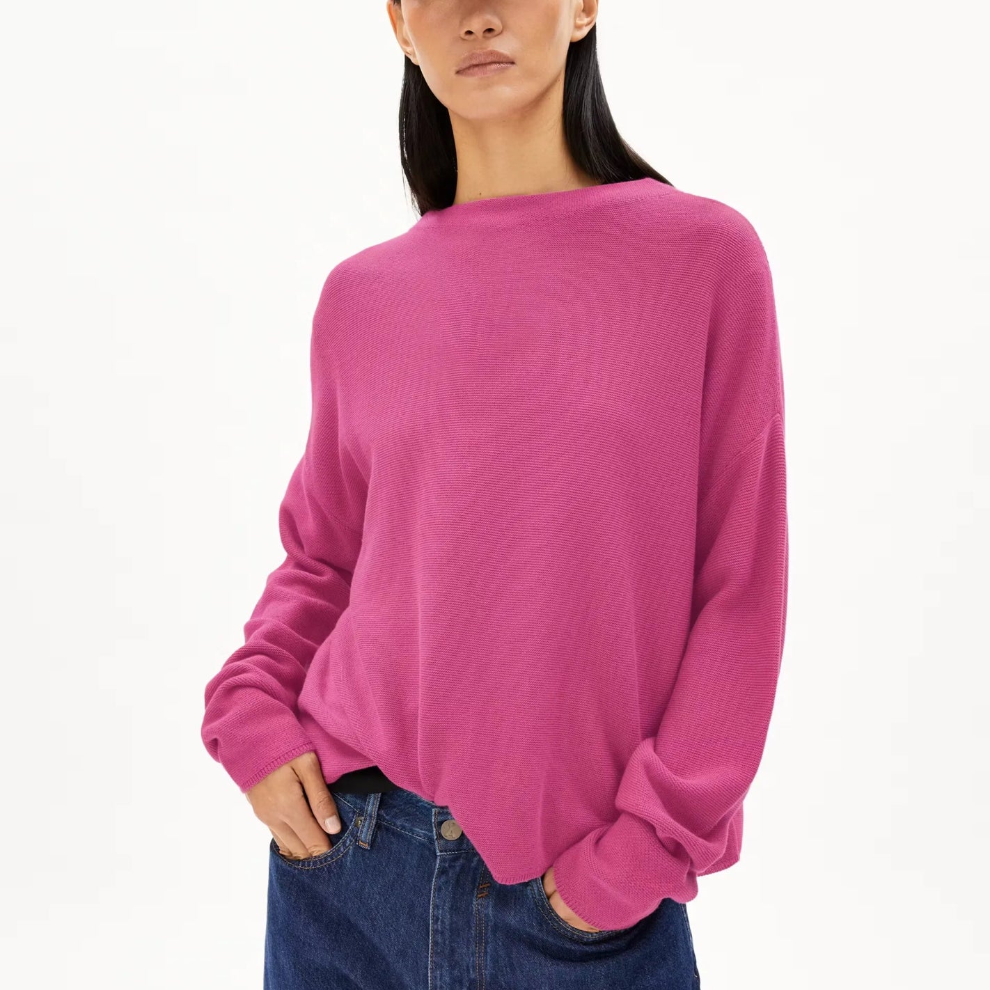 ARMEDANGELS - MERINAA LINKS LINKS Pullover aus Bio - Baumwolle | crushed berry - Sweater - ROSA ECK - 