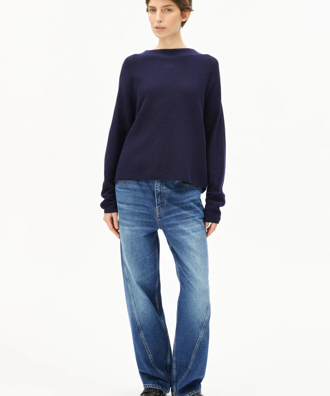 ARMEDANGELS - MERINAA Strickpullover • Tinted Navy - Sweater - ROSA ECK