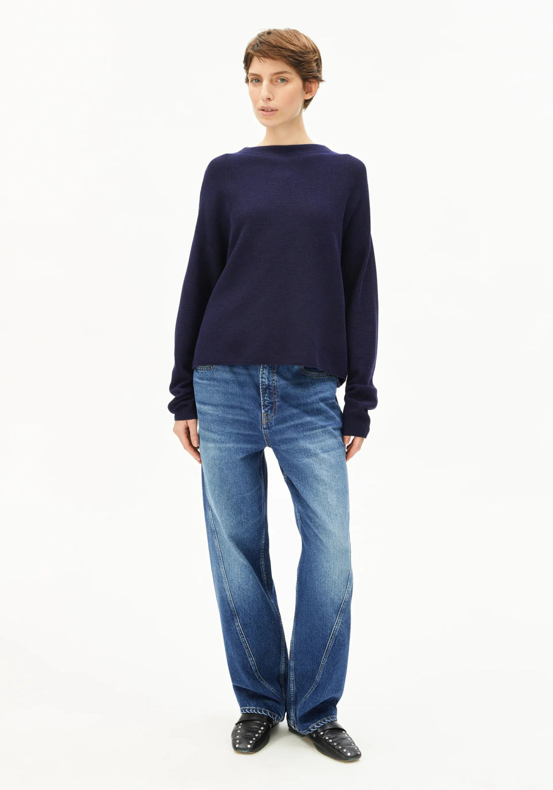 ARMEDANGELS - MERINAA Strickpullover • Tinted Navy - Sweater - ROSA ECK