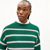 ARMEDANGELS - MERINAA STRIPES Strickpullover • emerald green - ice grape - ROSA ECK Concept Store