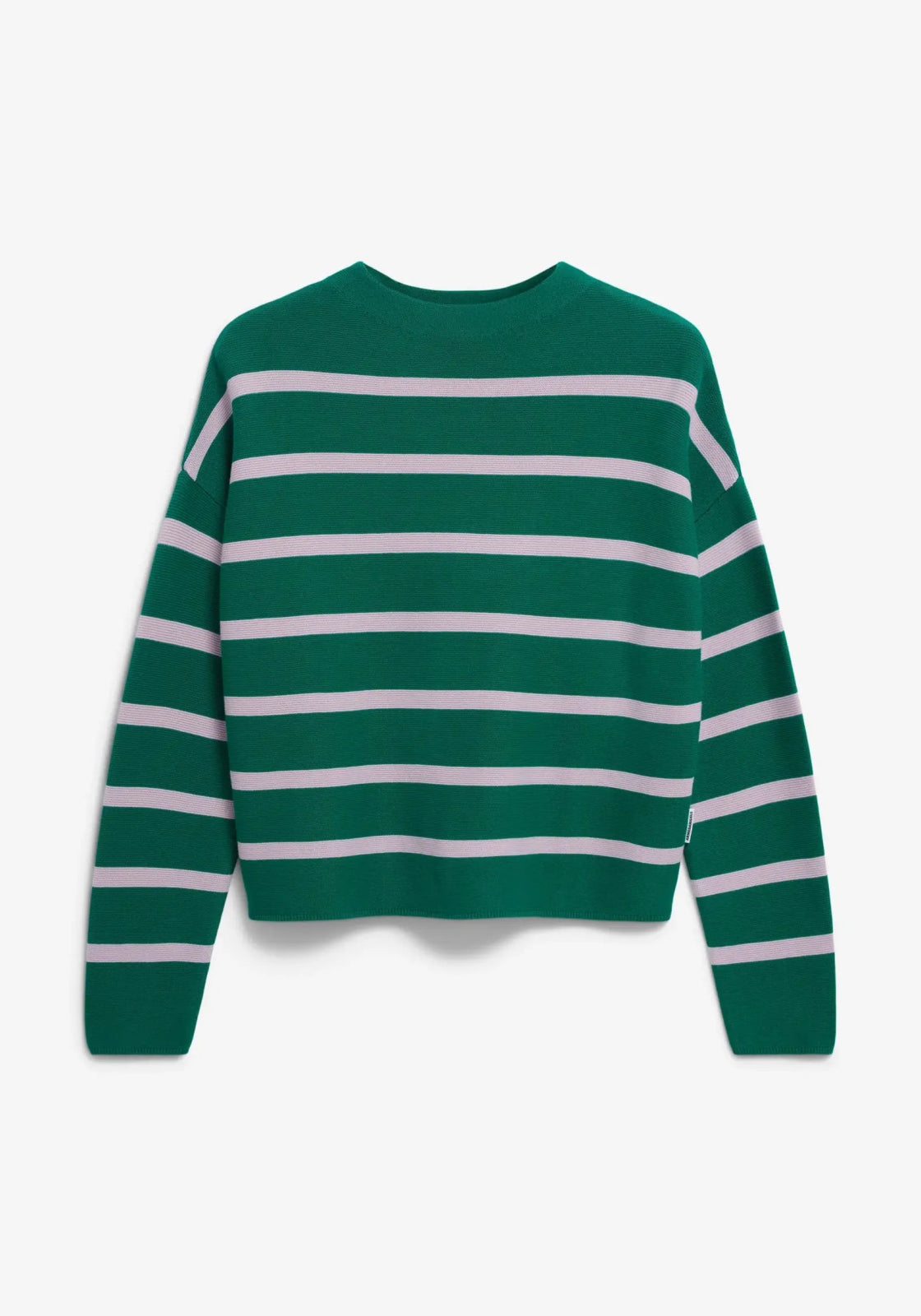 ARMEDANGELS - MERINAA STRIPES Strickpullover • emerald green - ice grape - ROSA ECK Concept Store
