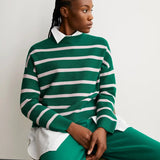 ARMEDANGELS - MERINAA STRIPES Strickpullover • emerald green - ice grape - ROSA ECK Concept Store