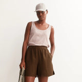ARMEDANGELS - MINAAMI LITA Top • oatmilk - cinnamon dust - ROSA ECK
