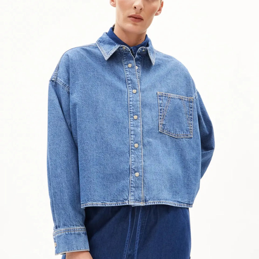 ARMEDANGELS - NALAANI Jeansbluse • sea foam - Hemd - ROSA ECK Concept Store