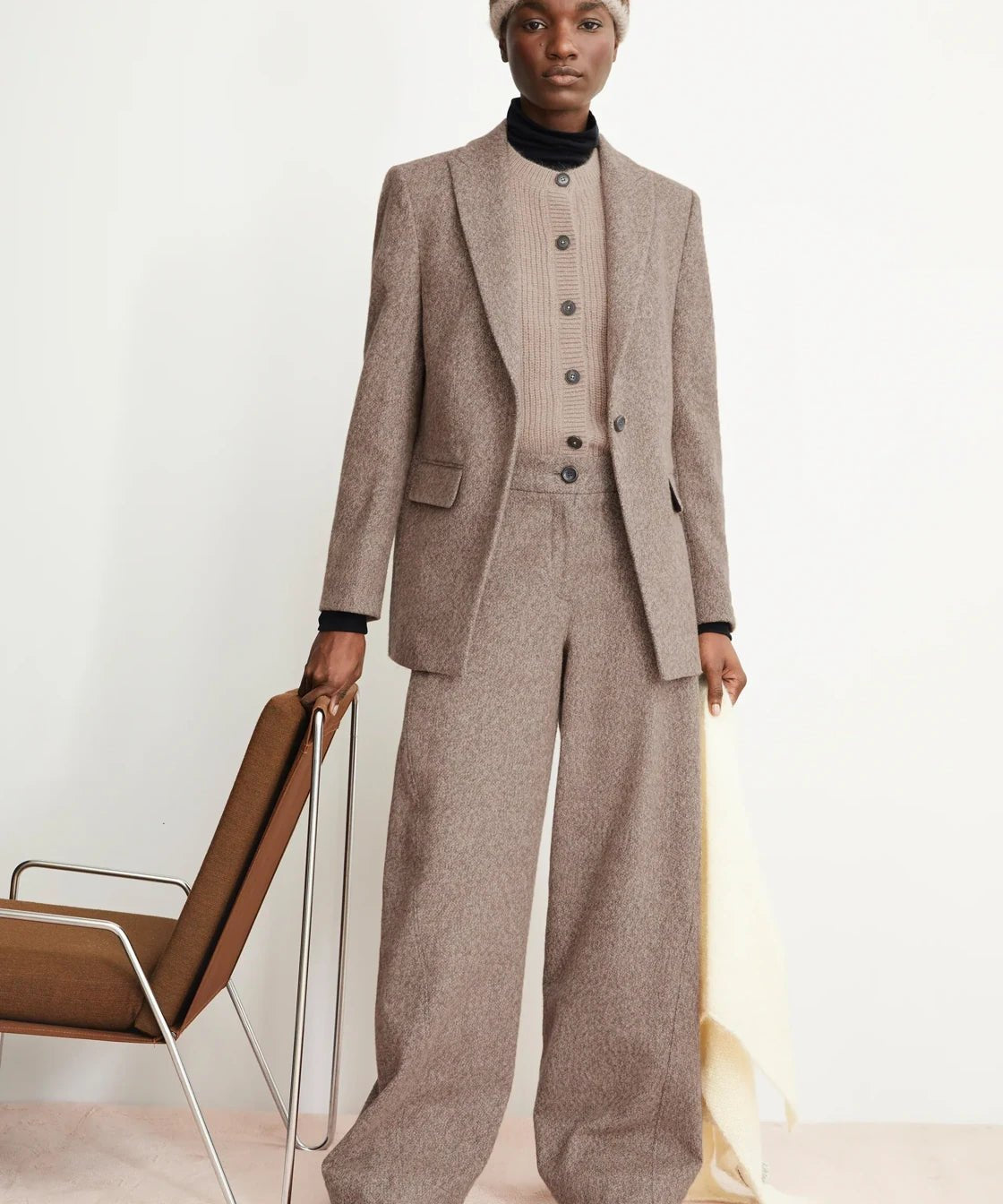 ARMEDANGELS - NYXAA TWEED Hose • pure - walnut cream - Hose - ROSA ECK