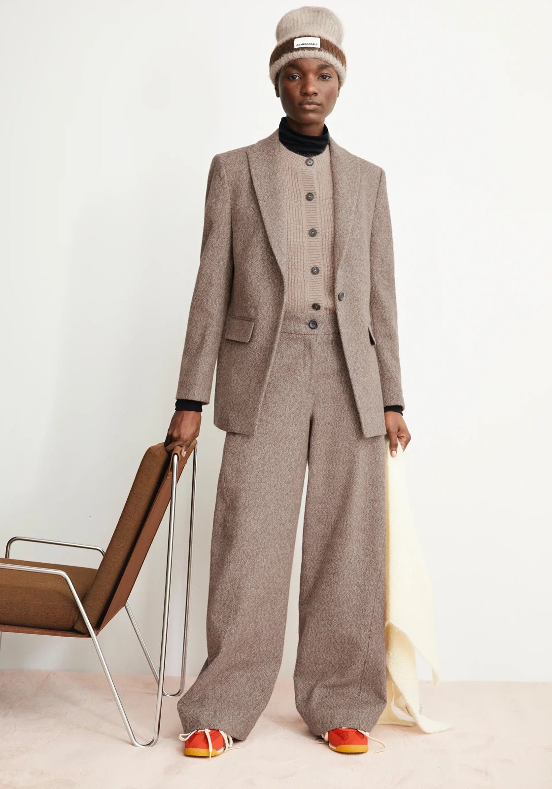 ARMEDANGELS - NYXAA TWEED Hose • pure - walnut cream - Hose - ROSA ECK