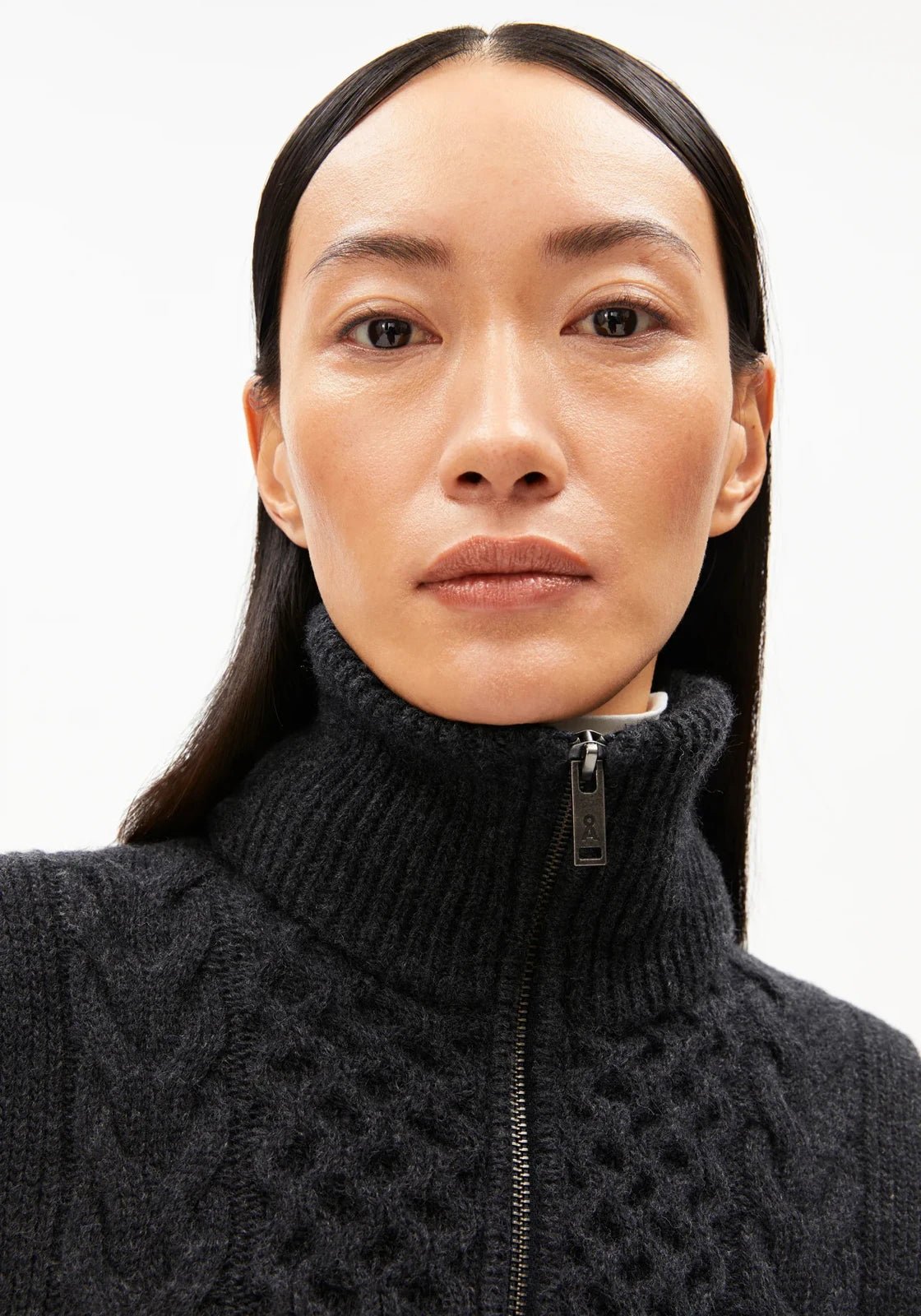 ARMEDANGELS - OLAIAAS CABLE Top • steel melange - Top - ROSA ECK