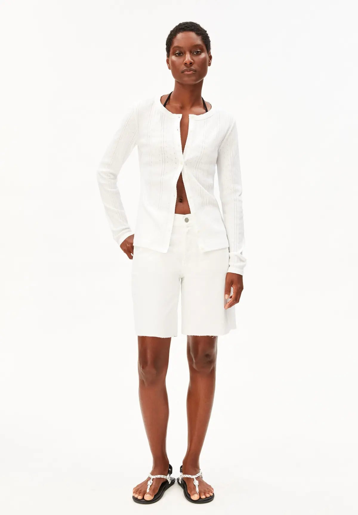 ARMEDANGELS - Pointelle Cardigan • white - ROSA ECK