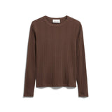 Pointelle Pyjama-Langarmshirt in Dunkelbraun von ARMEDANGELS – Ansicht 1
