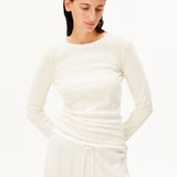 Pointelle Pyjama-Langarmshirt in Cremebeige von ARMEDANGELS – Ansicht 3