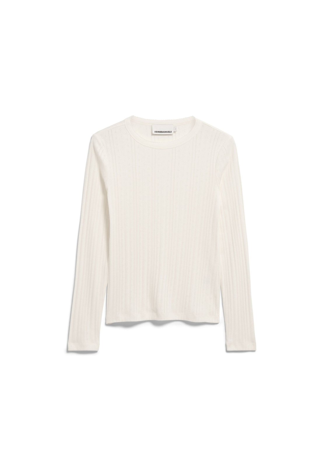 Pointelle Pyjama-Langarmshirt in Cremebeige von ARMEDANGELS – Ansicht 1