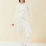Pointelle Pyjama-Langarmshirt in Cremebeige von ARMEDANGELS – Ansicht 6