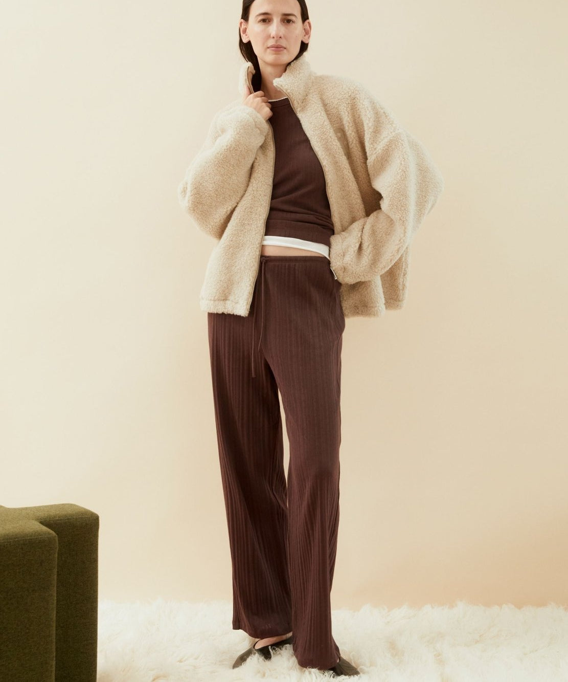 Pointelle Pyjamahose in Dunkelbraun von ARMEDANGELS – Ansicht 6