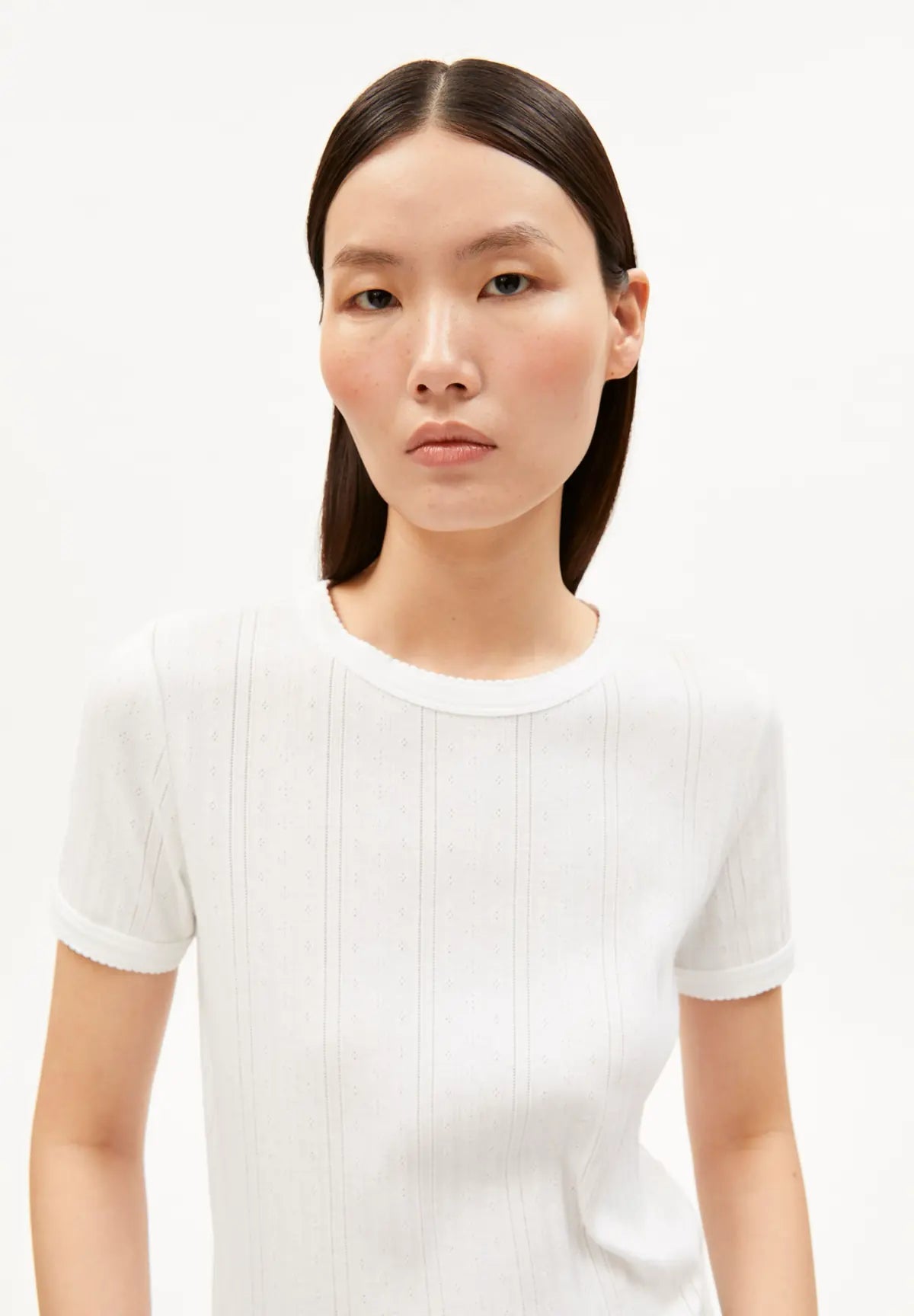 ARMEDANGELS - Pointelle T-Shirt • white - ROSA ECK