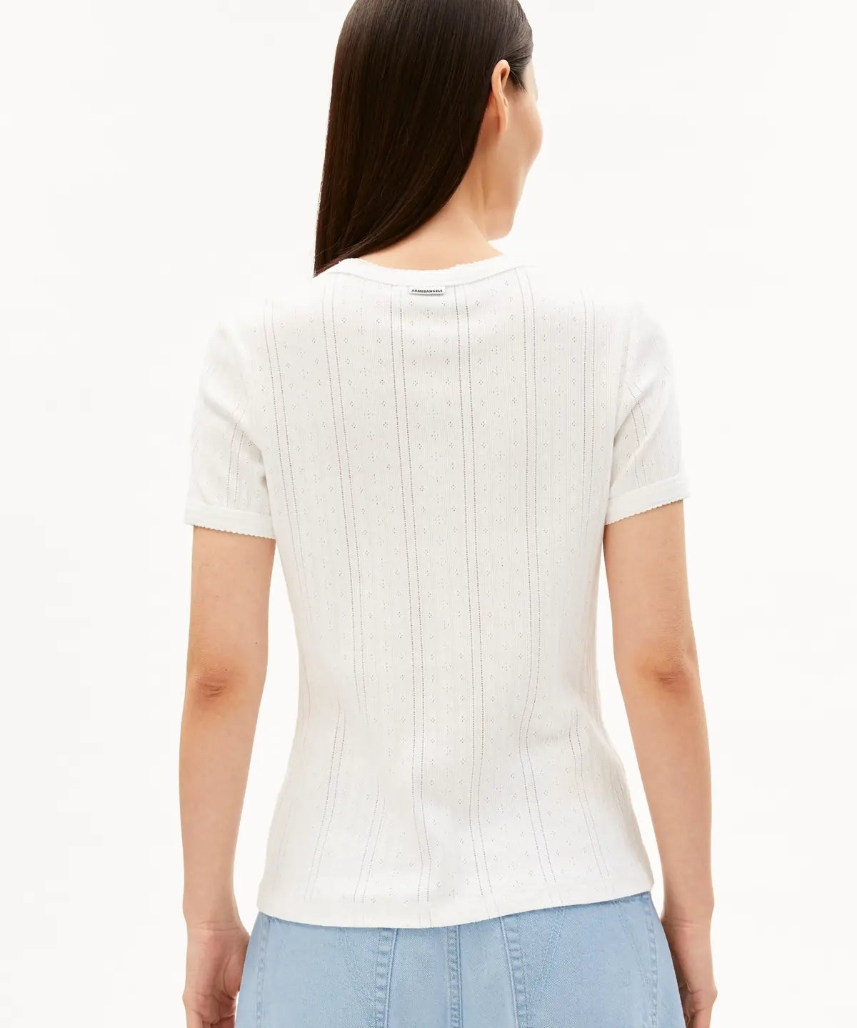 ARMEDANGELS - Pointelle T-Shirt • white - ROSA ECK