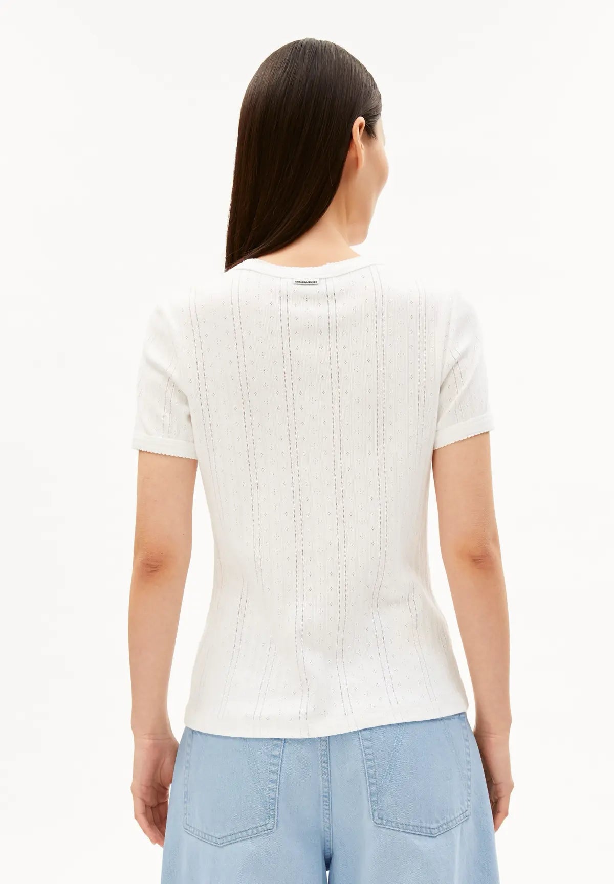 ARMEDANGELS - Pointelle T-Shirt • white - ROSA ECK