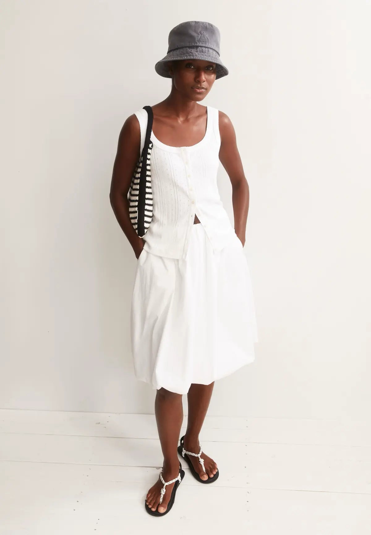 ARMEDANGELS - Pointelle Top • white - ROSA ECK