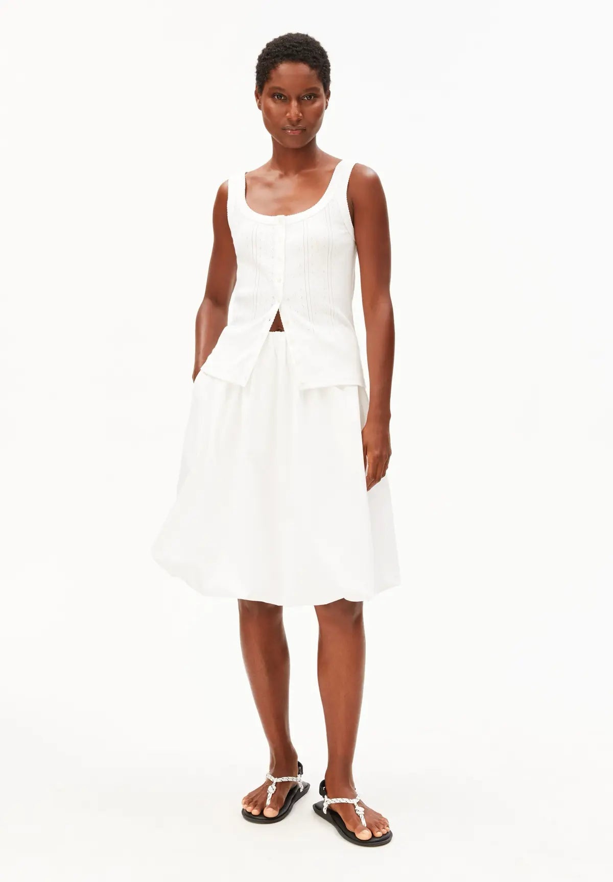 ARMEDANGELS - Pointelle Top • white - ROSA ECK