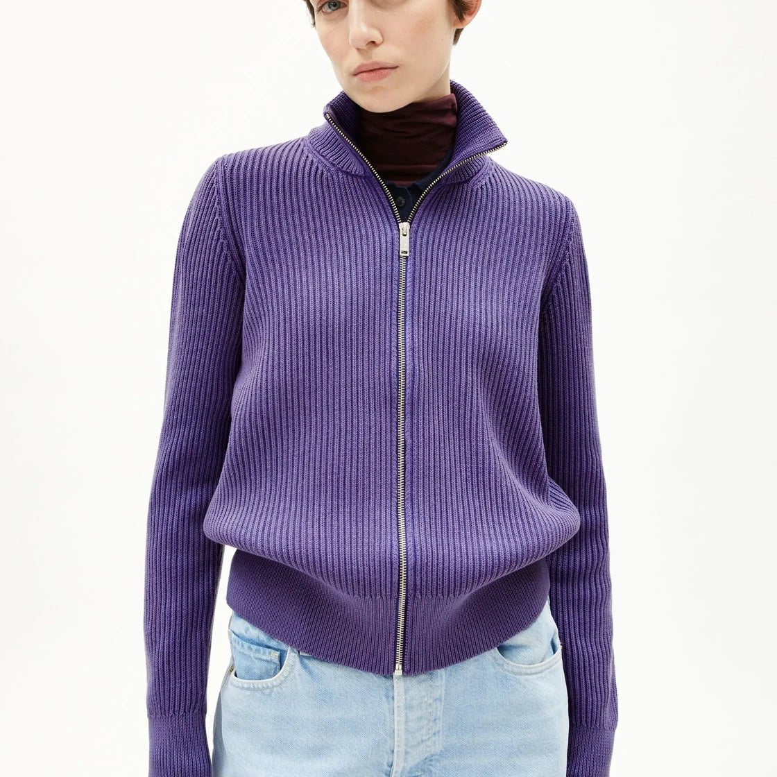 ARMEDANGELS - REBECCAA GMT DYE Cardigan • indigo lilac - Cardigan - ROSA ECK