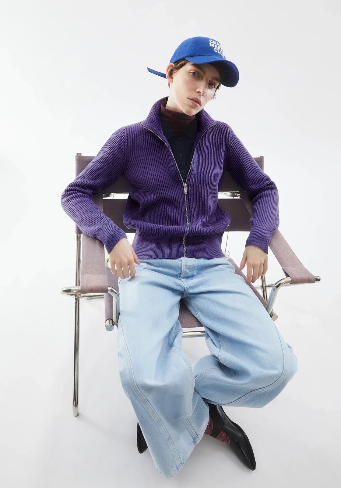 ARMEDANGELS - REBECCAA GMT DYE Cardigan • indigo lilac - Cardigan - ROSA ECK