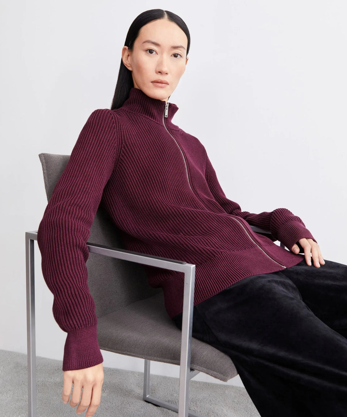 ARMEDANGELS - REBECCAA Strickcardigan • Dark Cranberry - Cardigan - ROSA ECK