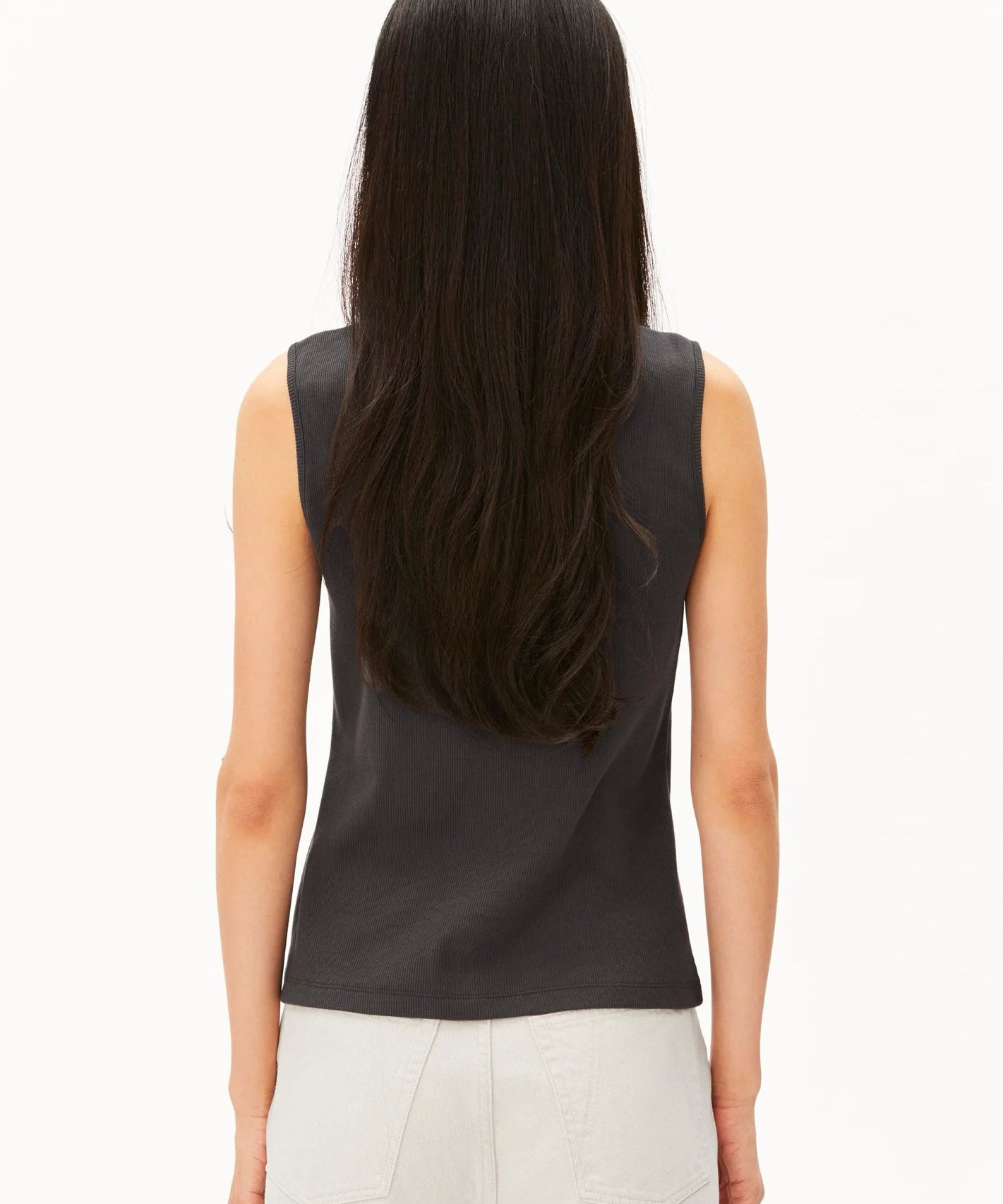 ARMEDANGELS - Ripp-Top • dark steel - ROSA ECK