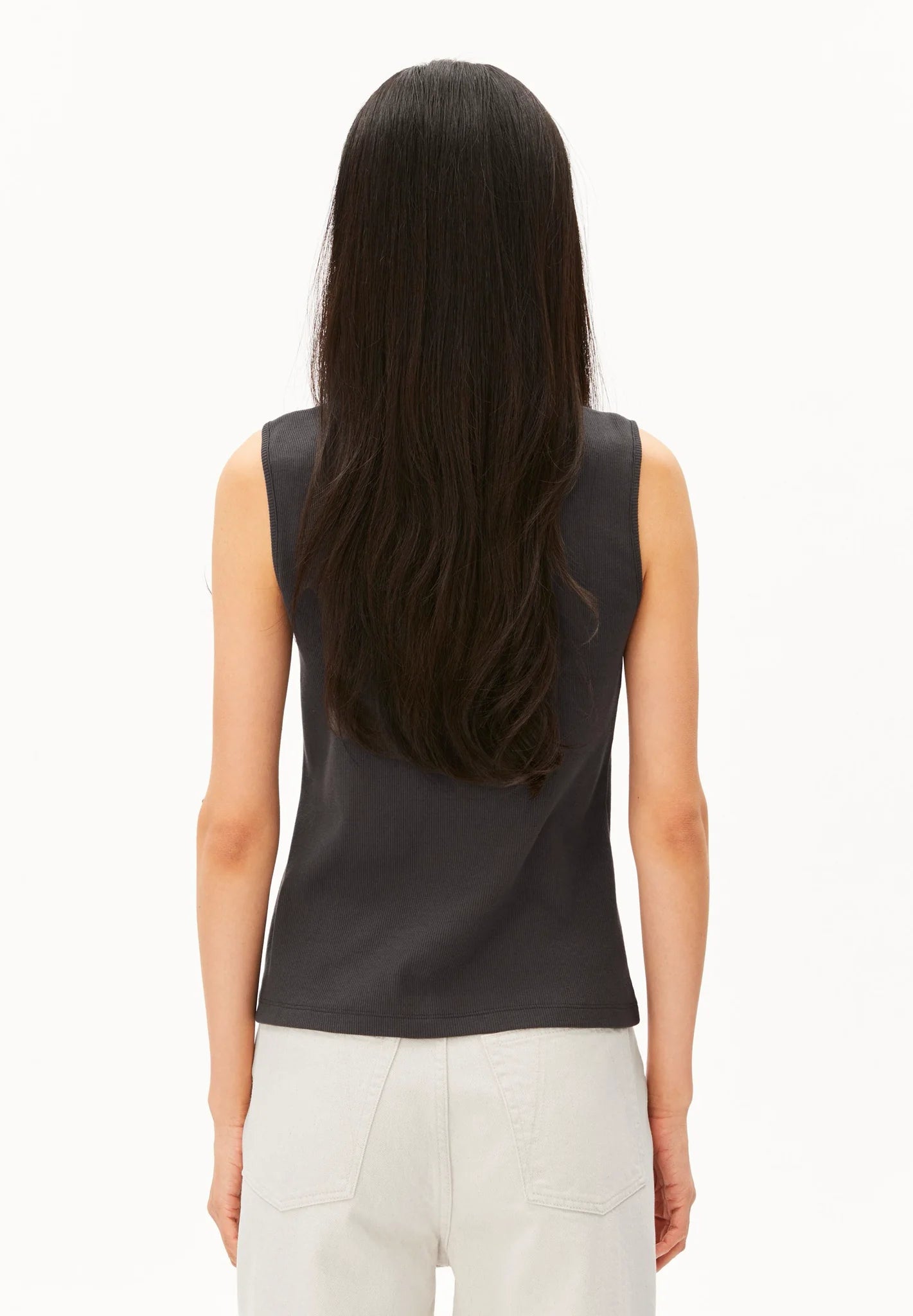 ARMEDANGELS - Ripp-Top • dark steel - ROSA ECK