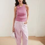ARMEDANGELS - Ripp Top • washed berry - ROSA ECK