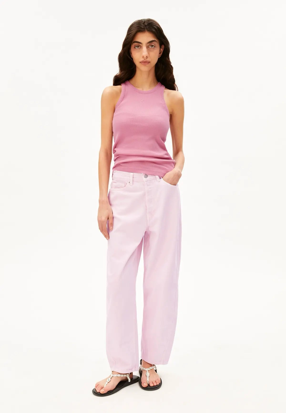 ARMEDANGELS - Ripp Top • washed berry - ROSA ECK