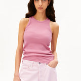 ARMEDANGELS - Ripp Top • washed berry - ROSA ECK