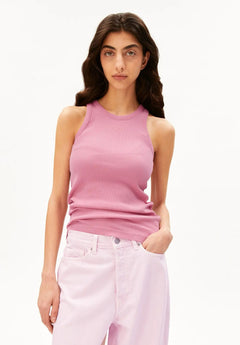 ARMEDANGELS - Ripp Top • washed berry - ROSA ECK