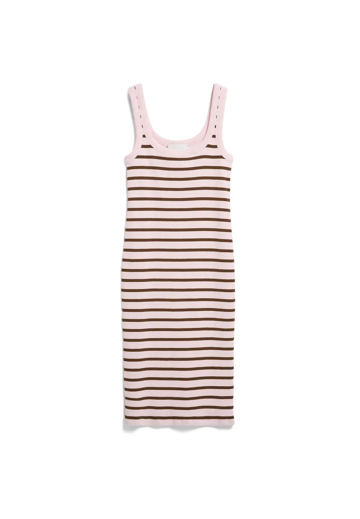 ARMEDANGELS - Ripp Trägerkleid mit Streifen • pink mist - dried palm - ROSA ECK