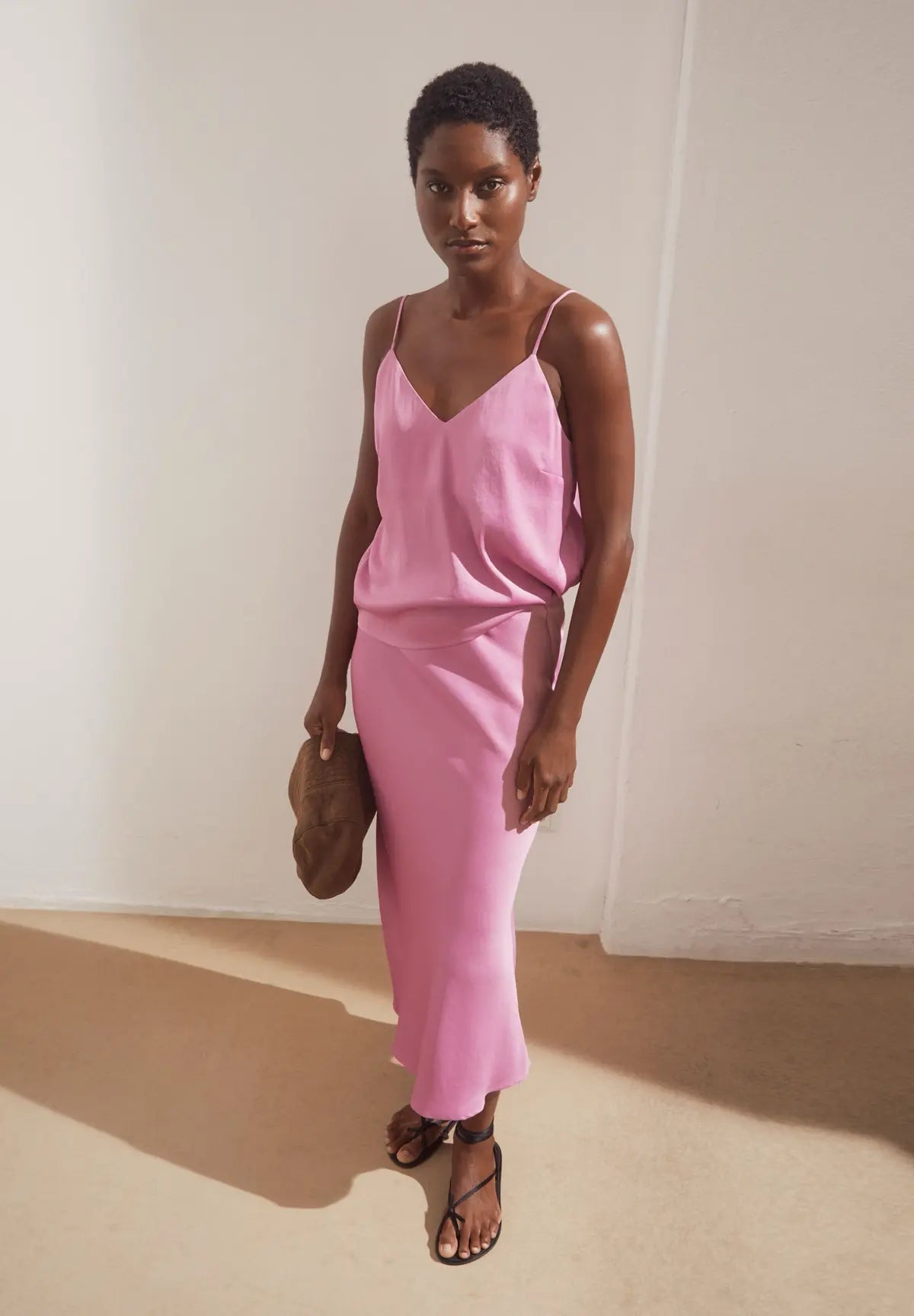 ARMEDANGELS - Satin Top mit Spaghettiträgern • washed berry - ROSA ECK