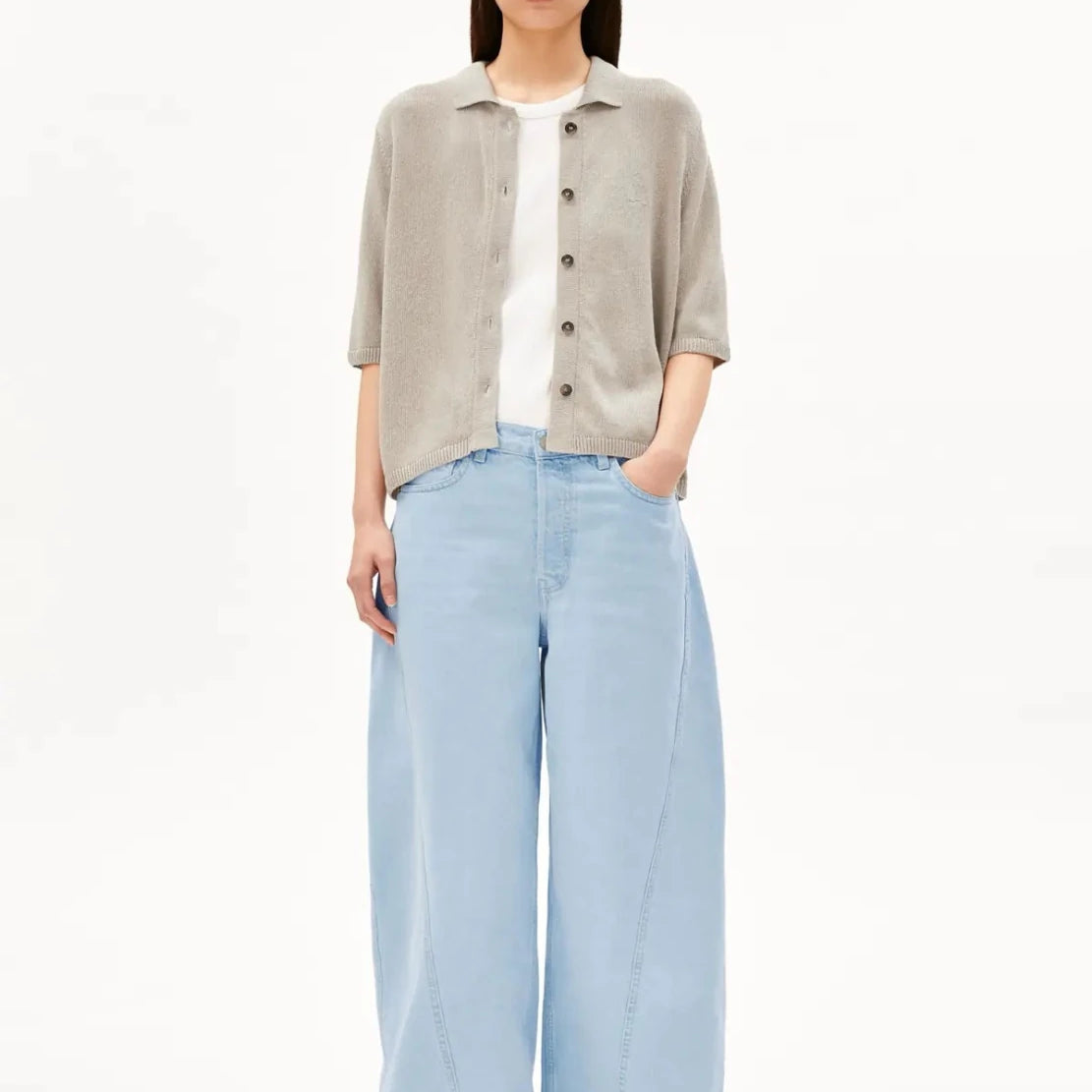 ARMEDANGELS - Strick Cardigan aus Leinenmix • sandstone - ROSA ECK