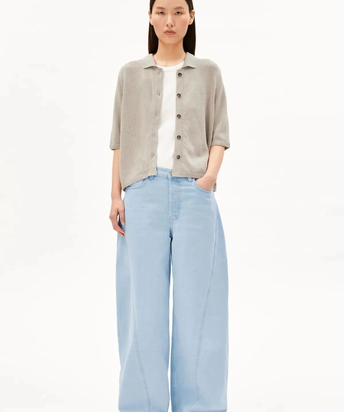 ARMEDANGELS - Strick Cardigan aus Leinenmix • sandstone - ROSA ECK