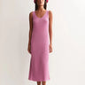 ARMEDANGELS - Strickkleid aus Leinenmix • washed berry - ROSA ECK