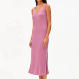 ARMEDANGELS - Strickkleid aus Leinenmix • washed berry - ROSA ECK