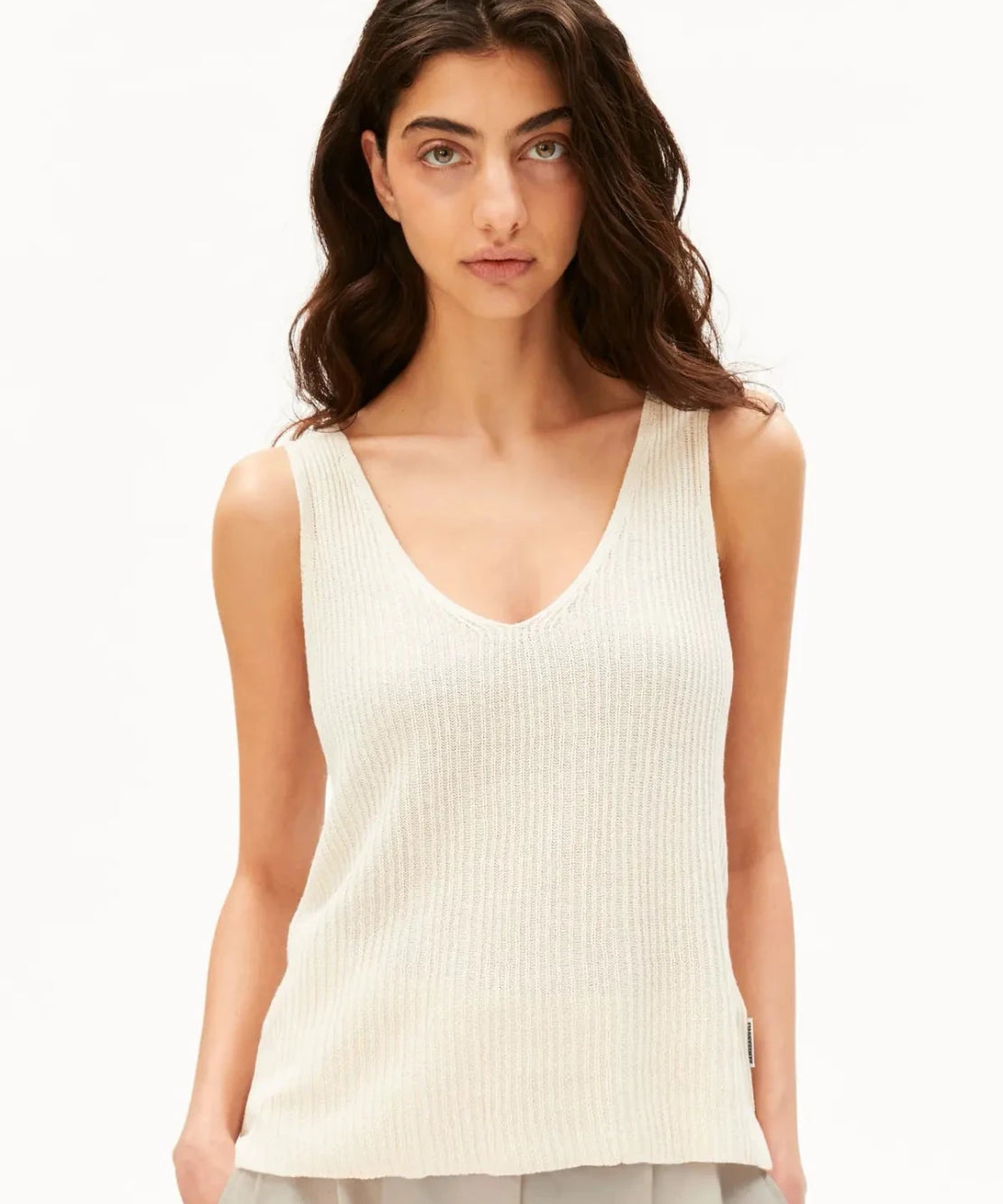 ARMEDANGELS - Stricktop aus Leinenmix • undyed - ROSA ECK