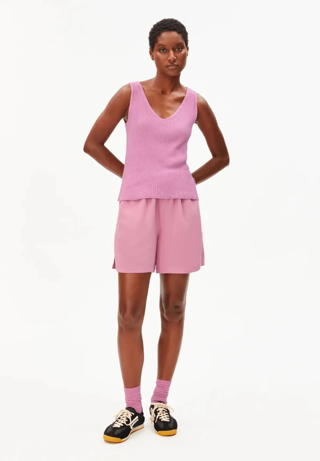 ARMEDANGELS - Stricktop aus Leinenmix • washed berry - ROSA ECK