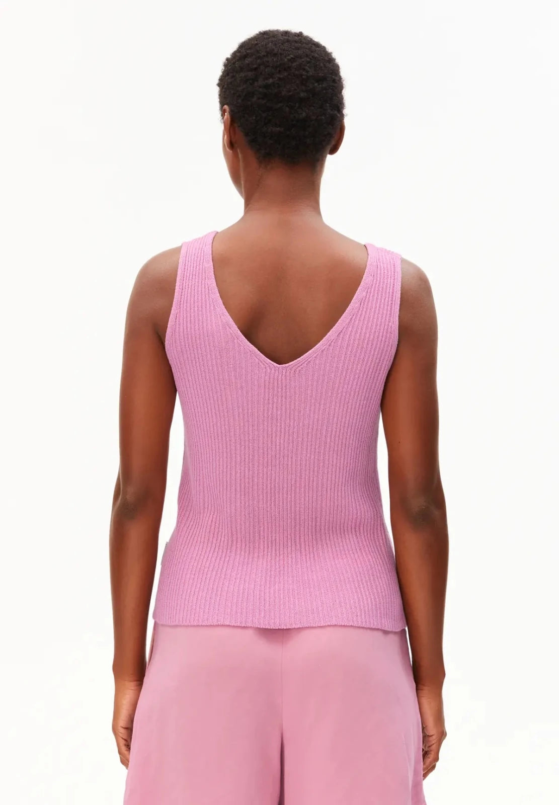 ARMEDANGELS - Stricktop aus Leinenmix • washed berry - ROSA ECK