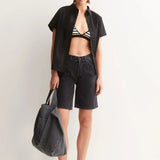 ARMEDANGELS - THALINAA Jeans Shorts • ebony black - ROSA ECK