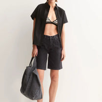 ARMEDANGELS - THALINAA Jeans Shorts • ebony black - ROSA ECK